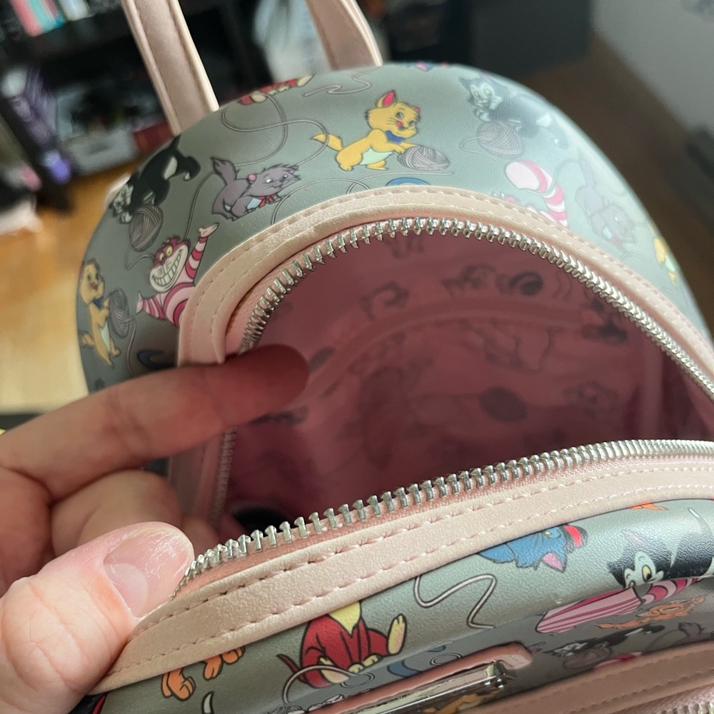 Loungefly Gray and Pink Disney Cats Backpack - Picture 4 of 5